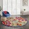Homeroots 8 ft. Round Red & Multi Color Indoor & Outdoor Area Rug 385002 - alternate 8